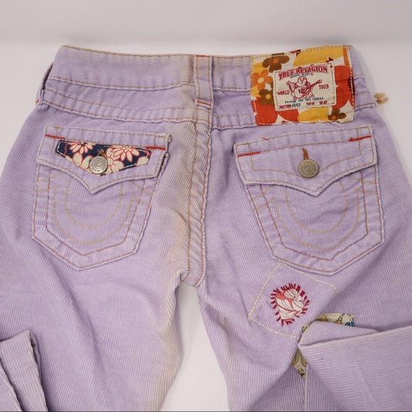 NWT TRUE RELIGION Woodstock Corduroy lavender pant - Picture 13 of 15
